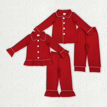 Load image into Gallery viewer, Sibling Baby Boys Girls Red Color Cotton Christmas Pajamas Pants Clothes Sets
