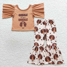 Load image into Gallery viewer, Baby Girls Boys Gobble Turkey Thanksgiving Sibling Clothes Sets
