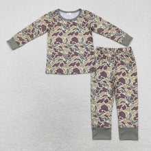 Load image into Gallery viewer, Baby Boys Camo Bamboo Pajamas Rompers Sibling Clothes Sets
