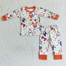 Load image into Gallery viewer, Baby girls halloween long sleeve pajamas sets
