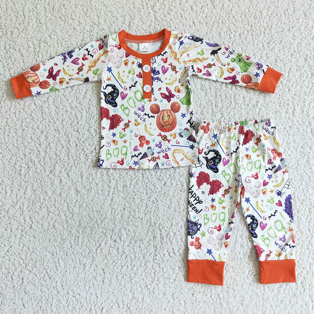 Baby girls halloween long sleeve pajamas sets