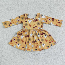 Load image into Gallery viewer, Halloween ghost orange baby girls dresses
