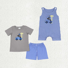 Load image into Gallery viewer, Baby Boys Construction Line Man Sibling Rompers Clothes Sets
