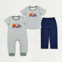 Load image into Gallery viewer, Sibling Baby Boys Pumpkins Truck Pumpkin Rompers Clothes
