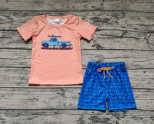 Load image into Gallery viewer, Baby Boys Truck Shirt Top Crab Shorts Outfits Clothes Sets

