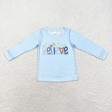 Load image into Gallery viewer, Baby Boys Christmas Believe Long Sleeve Tee Shirts Tops
