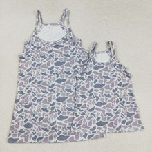 Load image into Gallery viewer, Mama And Me Strap Gray Camo Pockets Yoga Shorts Dresses
