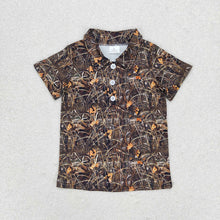 Load image into Gallery viewer, Baby Boys Green Camo Grasses Short Sleeve Buttons Tee Shirts Tops
