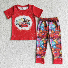 Load image into Gallery viewer, Baby boys racing red car legging sets
