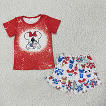 Load image into Gallery viewer, Baby girls 4th of July castle ruffle shorts
