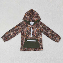 Load image into Gallery viewer, Baby Boys Brother Sibling Bottomland Camo Hooded Zip Pocket Fall Pullovers Tops
