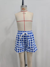 Load image into Gallery viewer, Baby Boys Summer Blue Checkered Trunks Swimsuits Swimwear

