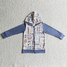 Load image into Gallery viewer, Baby Boys Western Long Sleeve Hoodie Tops
