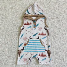 Load image into Gallery viewer, Baby boys summer western rompers
