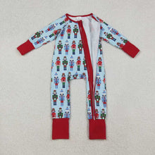 Load image into Gallery viewer, Sibling Baby Boys Girls Soldiers Checked Christmas Ruffle Knee Length Dress Pajamas Sets Footie Rompers
