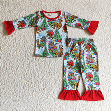 Load image into Gallery viewer, Baby girls christmas cartoon dogs pajamas pants sets
