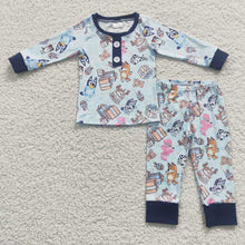 Load image into Gallery viewer, Baby Boys Blue Dogs Pajamas Clothes Sets
