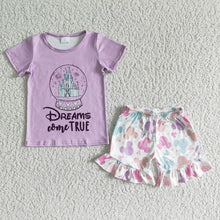 Load image into Gallery viewer, Baby girls dream come true ruffle shorts sets
