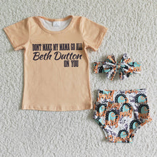 Load image into Gallery viewer, Baby girls western beth summer bummie sets(can choose headband here)
