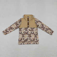 Load image into Gallery viewer, Baby Boys Khaki Camo Deer Button Hunting Pullovers Top
