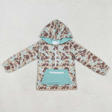 Load image into Gallery viewer, Baby Boys Brother Sibling Bottomland Camo Hooded Zip Pocket Fall Pullovers Tops
