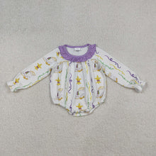 Load image into Gallery viewer, Baby Infant Girls Mardigras Anchors Boots Stripe Ruffle Rompers
