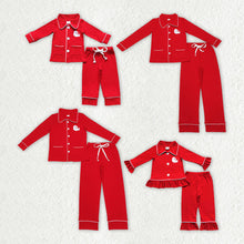 Load image into Gallery viewer, Family Christmas Santa 2pcs Button Ups Red Pajamas
