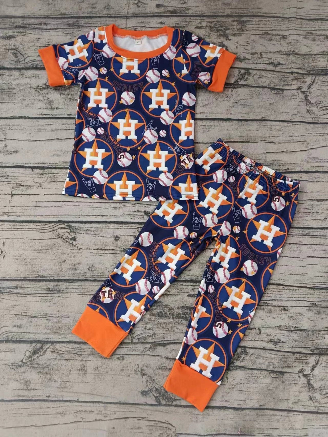 Baby Boys Baseball Huston Shirt Pants Pajamas Clothes Sets split preorder April 9th