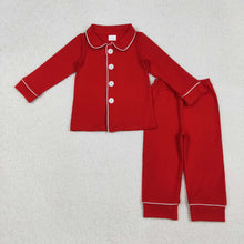 Load image into Gallery viewer, Sibling Baby Boys Girls Red Color Cotton Christmas Pajamas Pants Clothes Sets

