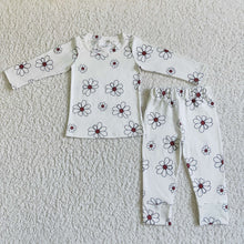 Load image into Gallery viewer, baby girls white flowers fall pajamas clothes sets
