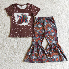 Load image into Gallery viewer, Baby Girls Football Season Fall Bell Pants Sets
