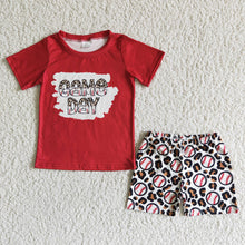 Load image into Gallery viewer, Baby boys baseball game day summer shorts sets
