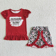 Load image into Gallery viewer, Baby girls baseball game day summer shorts sets
