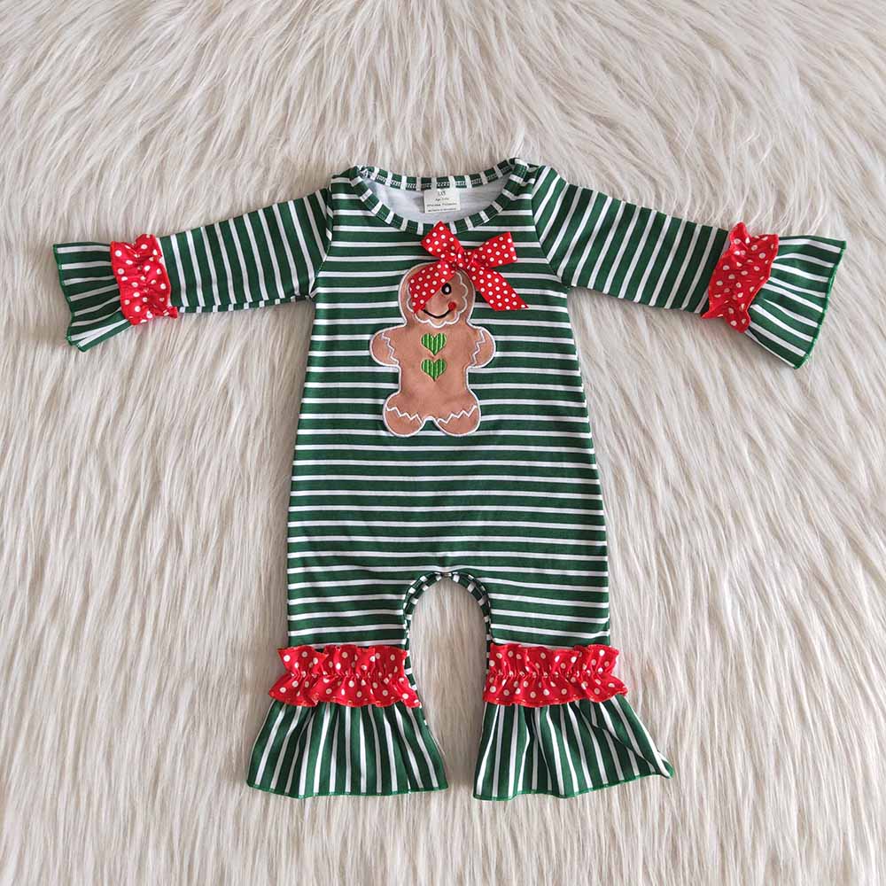 Girls Gingerbread Christmas romper