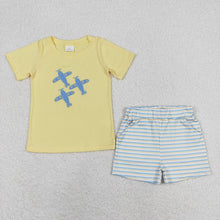Load image into Gallery viewer, Baby Boys Planes Sibling Rompers Shorts Clothes Sets
