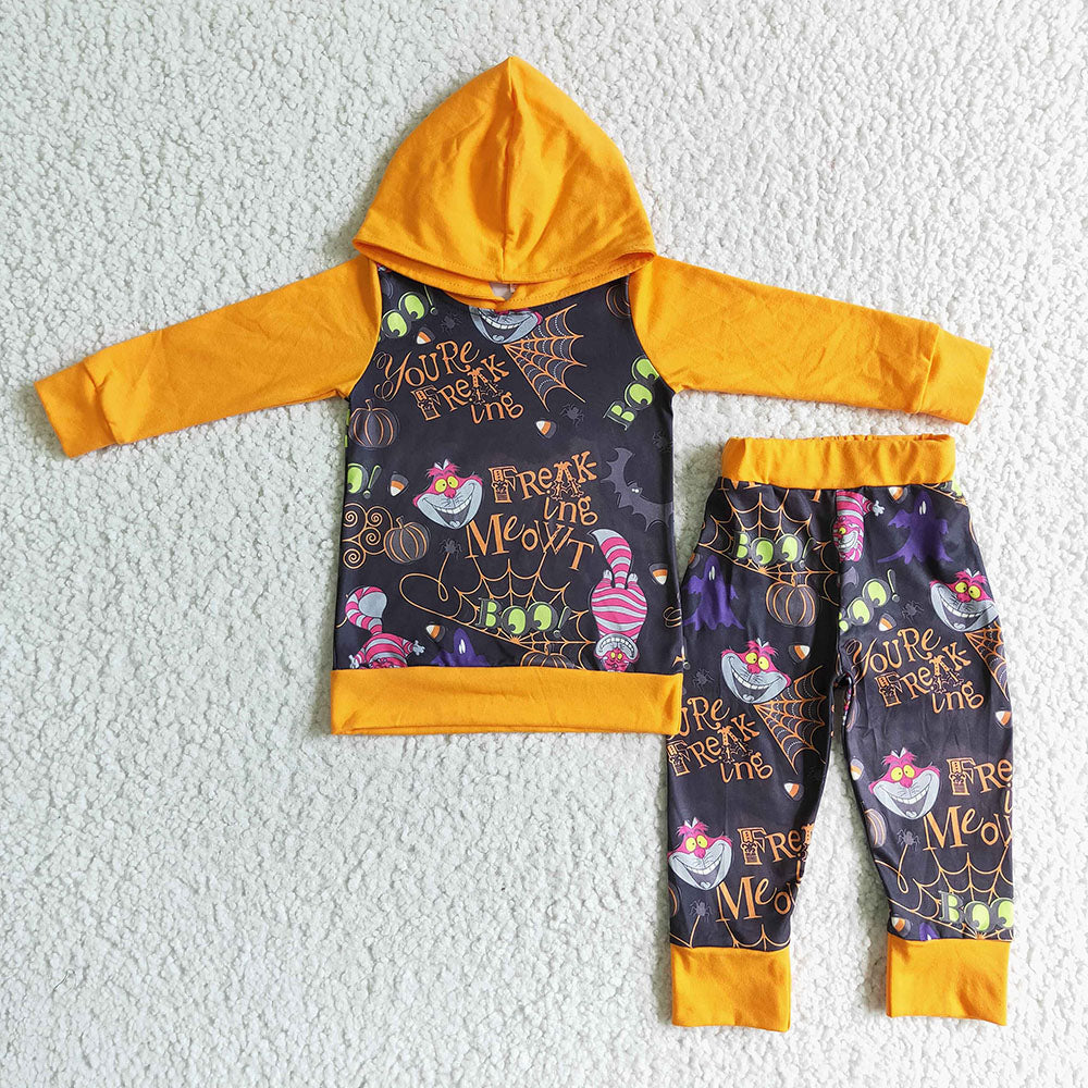 Halloween cartoon baby boys hooded pants clothes sets