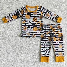 Load image into Gallery viewer, Baby boys Halloween stripe cartoon pajamas clothes sets
