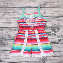 Load image into Gallery viewer, Stripe lace romper
