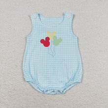 Load image into Gallery viewer, Baby Boys Blue Mouse Balloons Sibling Brother Rompers Clothes Sets

