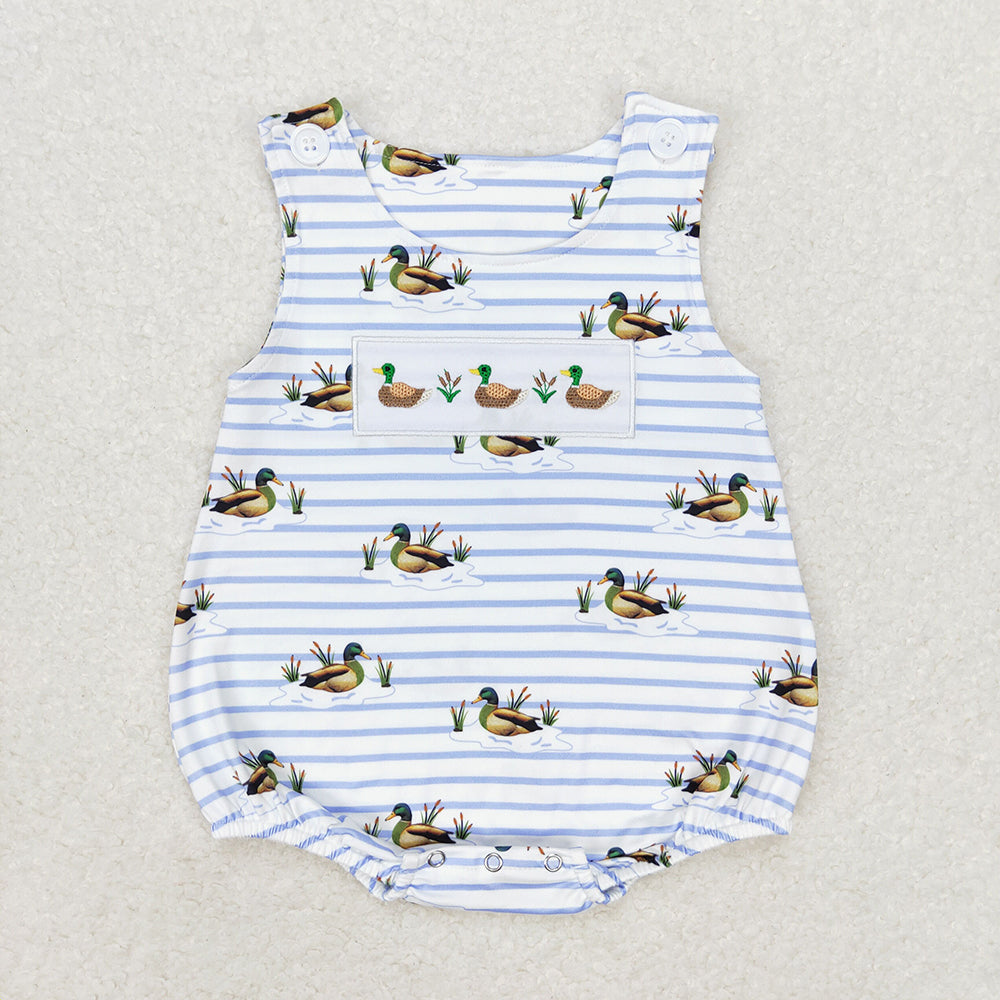 Baby Boys Summer Ducks Sleeveless Rompers