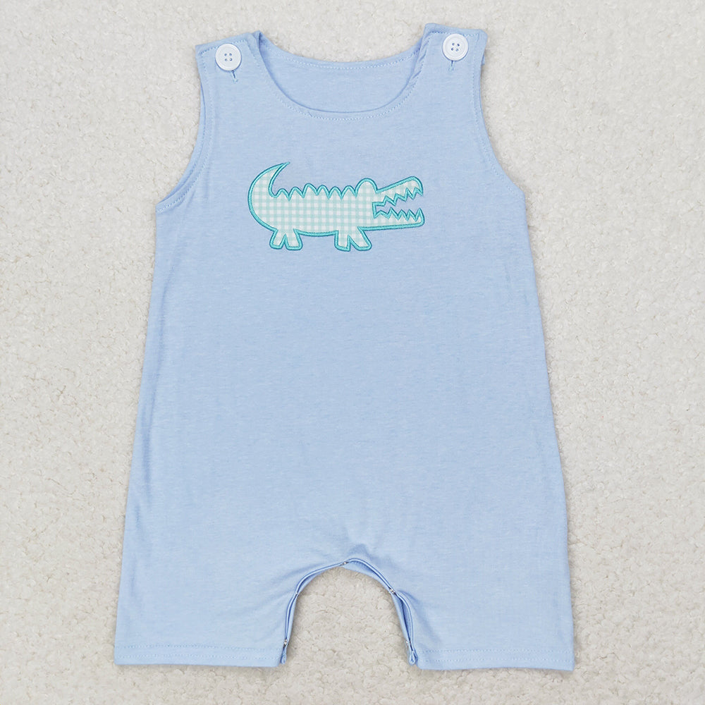 Baby Boys Sleeveless Crocodile Summer Rompers