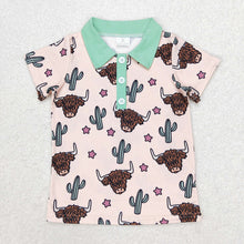 Load image into Gallery viewer, Baby Boys Western Cow Cactus Shirts Tops

