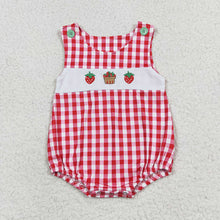 Load image into Gallery viewer, Baby Boys Red Strawberry Cake Sibling Brother Rompers Clothes Sets
