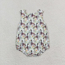 Load image into Gallery viewer, Baby Boys Green Duck Short Sleeve Rompers
