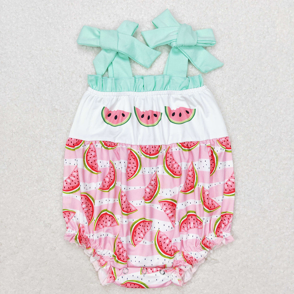Baby Infant Girls Watermelon Straps Rompers