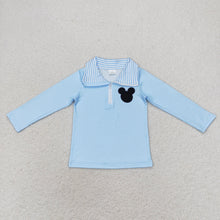 Load image into Gallery viewer, Baby Boys Blue Cartoon Mouse Zip Long Sleeve Tee Shirts Tops
