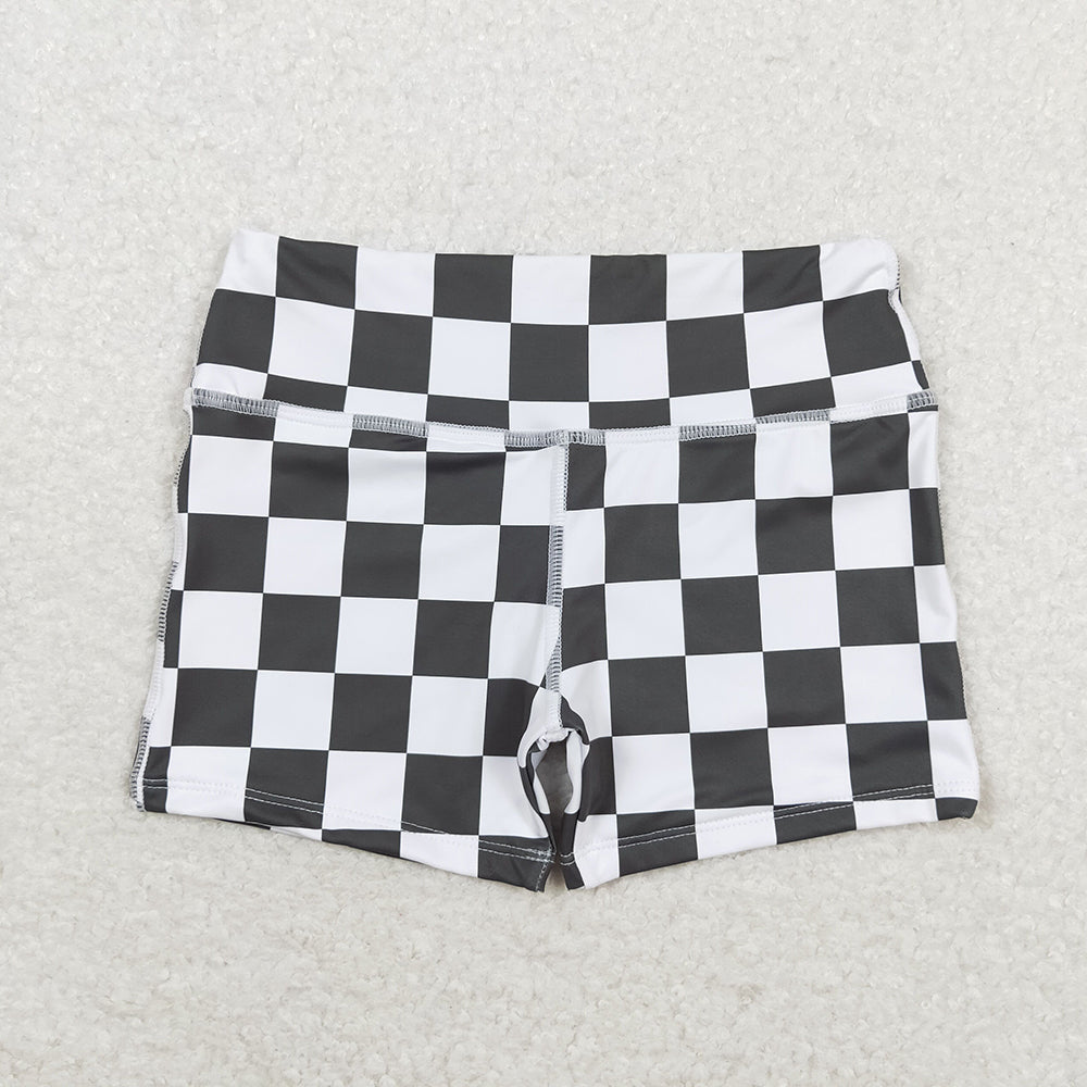 Baby Girls Black Checkered Biking Summer Bottoms Shorts
