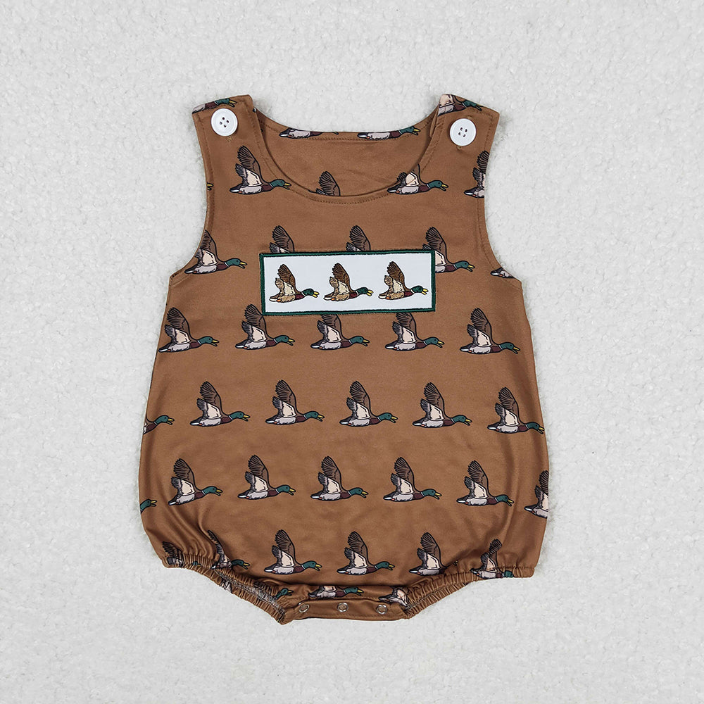 Baby Boys Mallard Ducks Summer Sleeveless Rompers
