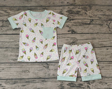 Load image into Gallery viewer, Baby Boys Green Popstick Shirt Top Shorts Pajamas Clothes Sets
