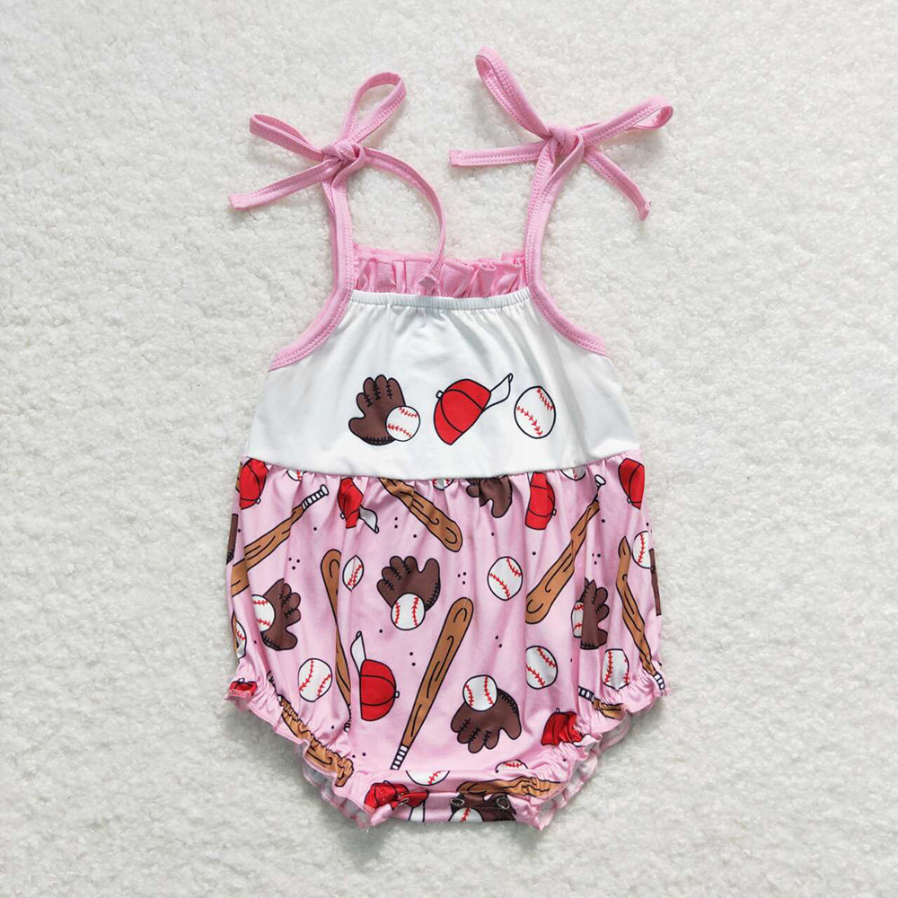 Baby Girls Baseball Straps Pink Summer Spring Rompers
